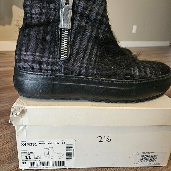Emporio Armani - Nero + Nero Plaid Boots main image 7